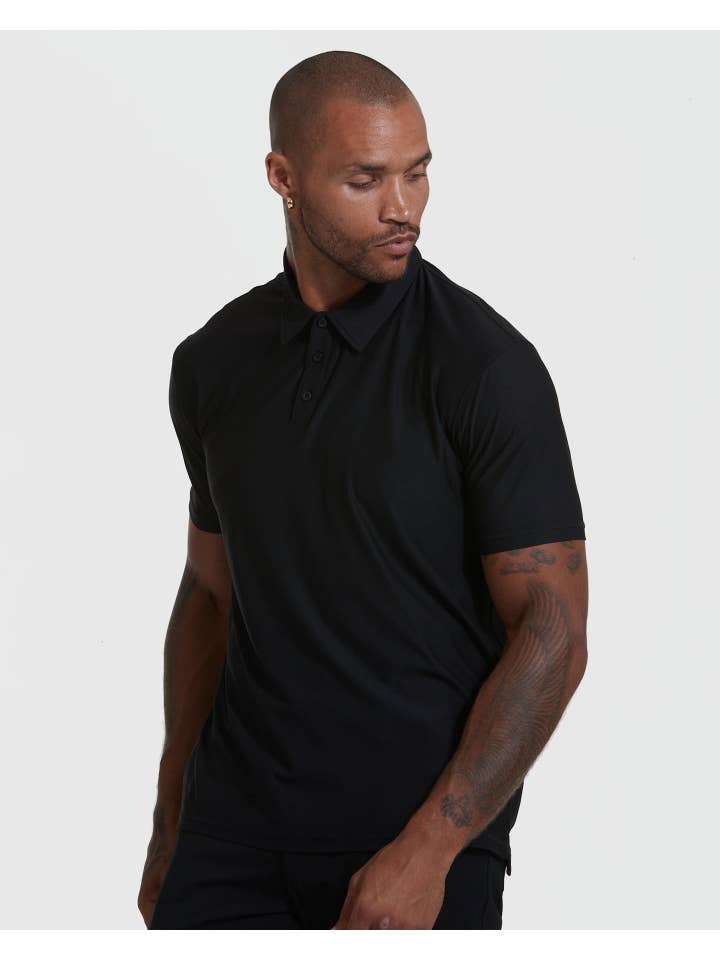 True Classic - Wholesale Polo - Men's - Short Sleeve Active Polo Shirt | Black3