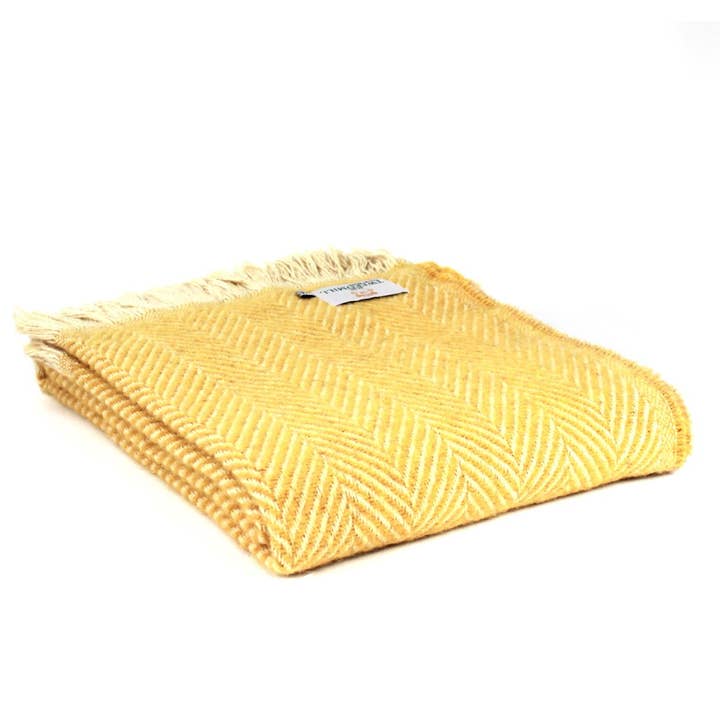 Tweedmill Textiles - Vente Fils à tricoter - Plaid Chevron en Laine Recyclée Tibet - couleurs assorties