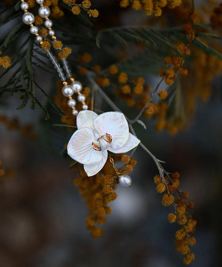 Vermilion Collection - Venta al por mayor Broches - Accesorios de cerámica YIHE "Orquídea polilla"11