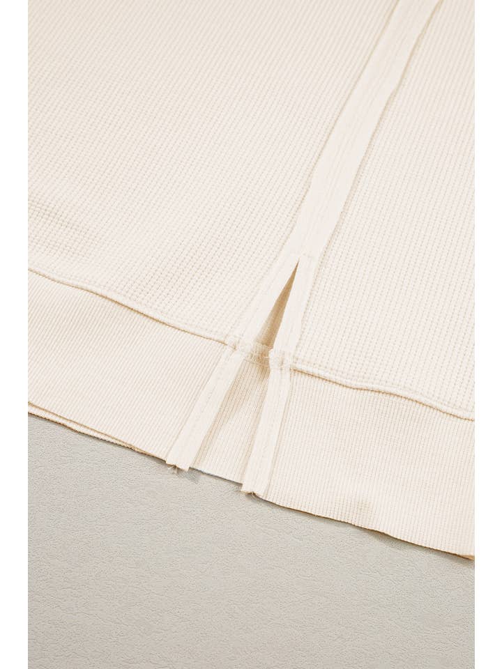 PRETTY BASH - Wholesale Knit Top - Women's - Waffle knit Bishop Sleeve Side Split Top11