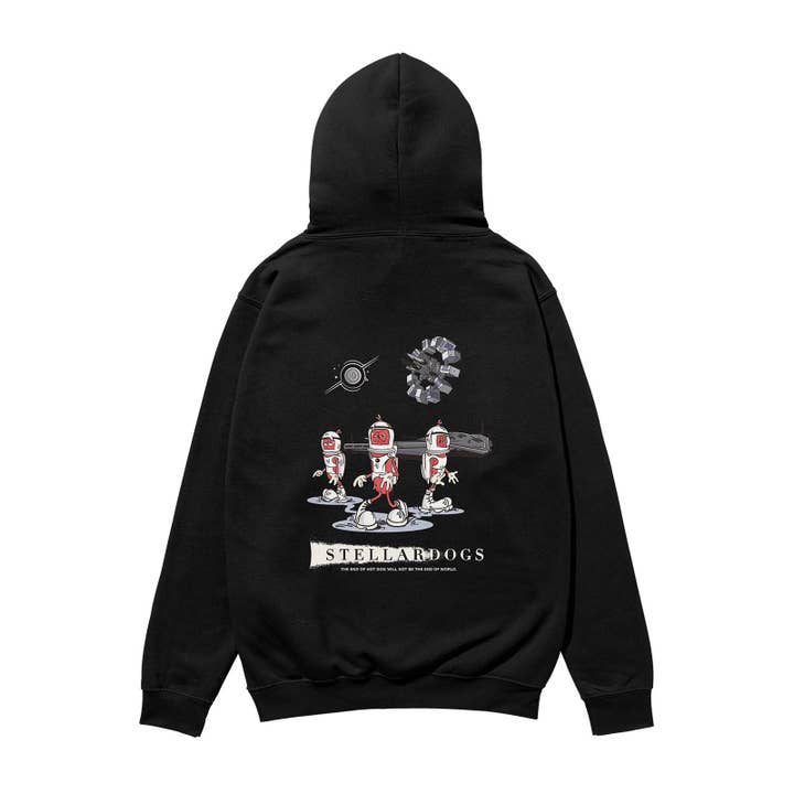 Sweat à capuche organique lourd Stellardogs Noir pour la vente par Weekend Concept