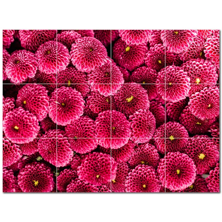 Carrelage en céramique Flower Ceramic Tile Mural PT500642 pour la vente par Picture-Tiles.com