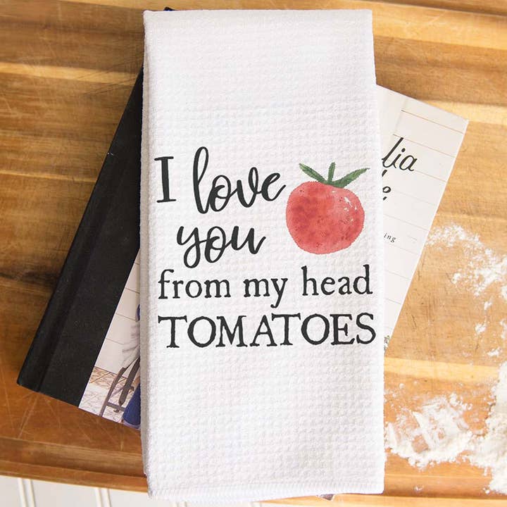 Canary Road - Wholesale Tea Towel - From My Head Tomatoes Towel, Garden Dish Towel, Plant Towel