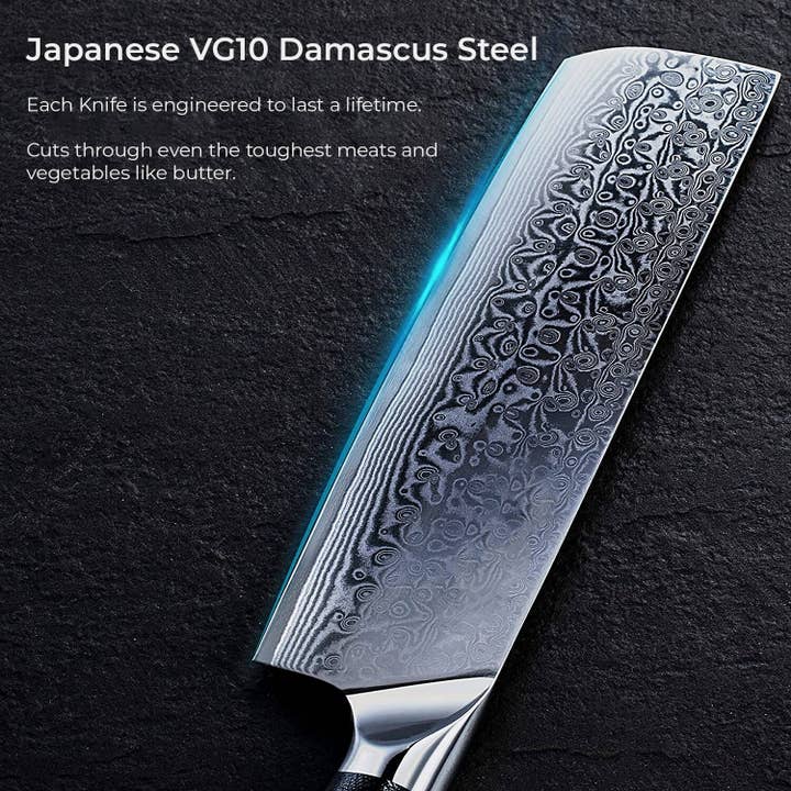 Senken Knives - Vente Sets de couteaux - Ensemble de 6 couteaux de cuisine japonais VG10 Damascus5