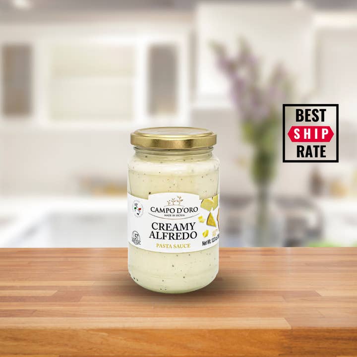 Sauce Alfredo Crémeuse Campo D'Oro pour Pâtes 12oz (350gr) pour la vente par Casacella Foods