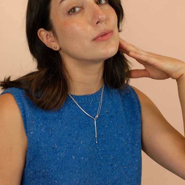 Cold Gold - Wholesale Y-Neck/Lariat Necklace - The Infinity Bolo Necklace in Sterling Silver9