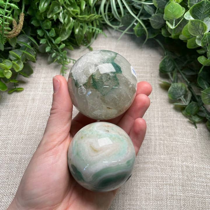 Copper Ashes - Wholesale Spiritual Stone/Crystal - Dyed Green Agate Sphere