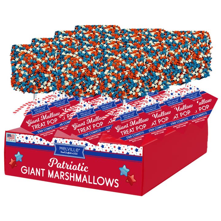 Giant Guimauve Pops - Chocolat au lait patriotique pour la vente par Melville Candy Company