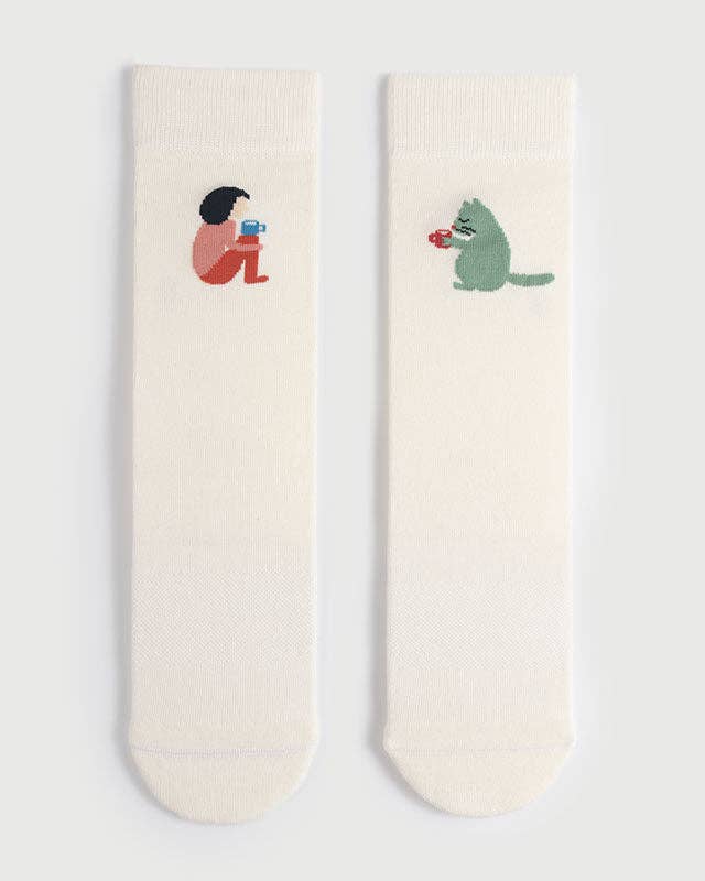 White Best Creative Socks For Pet Lovers, 2 Pairs-8 Looks！ for wholesale on Faire4