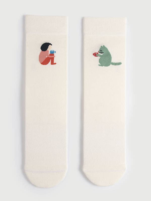 White Best Creative Socks For Pet Lovers, 2 Pairs-8 Looks! for wholesale on Faire4