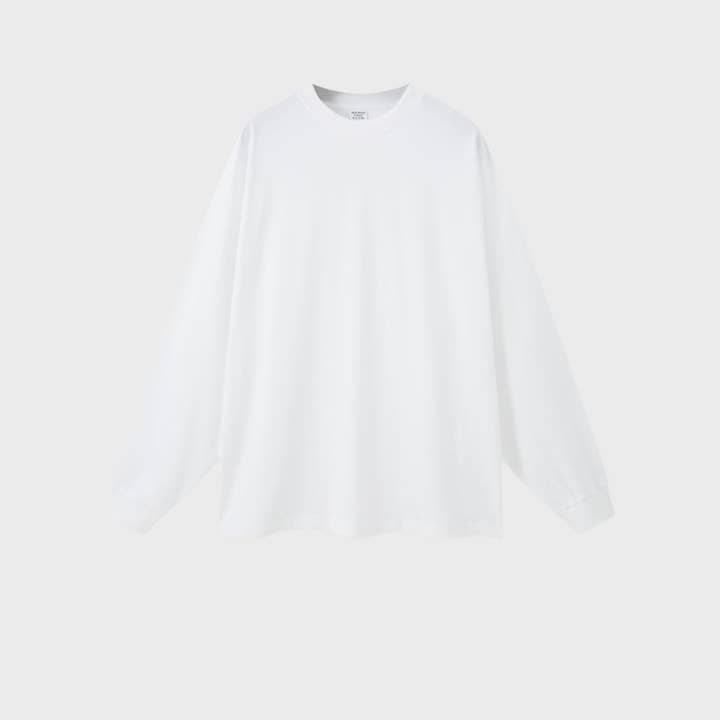 Oversized Lange Mouw Katoenen T-shirt - Effen Kleur voor wholesale door Sodalemon