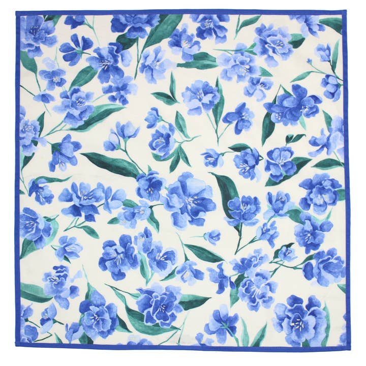 Mackenzie Kuck Art + Textiles - Wholesale Flat Wrap - Reusable Gift Wrap | Blue Blossoms3