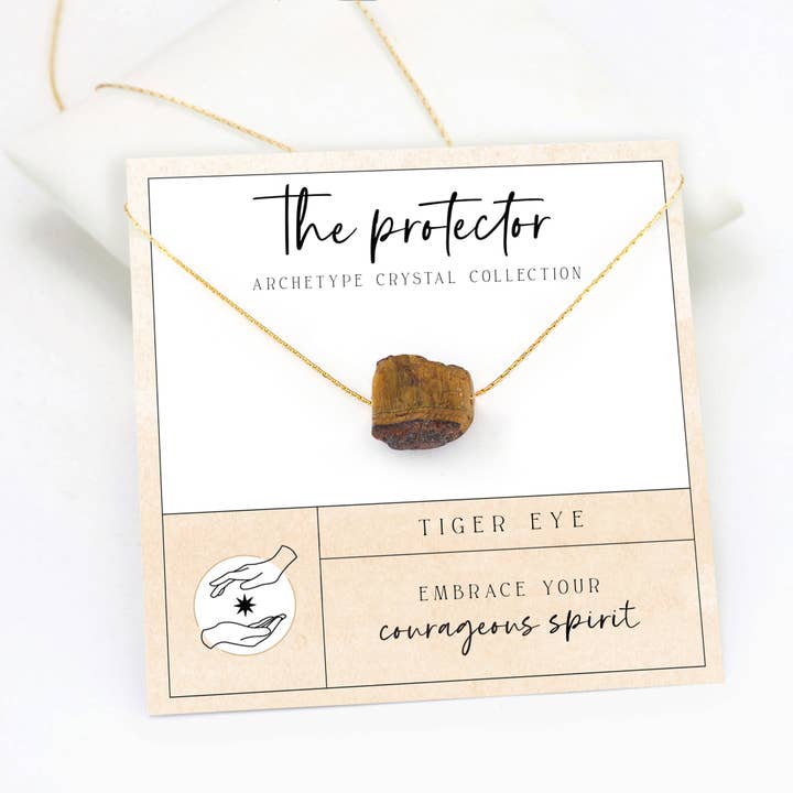 Tiger öga naturliga rå kristall ädelsten halsband Boho gåva för wholesale av Delezhen