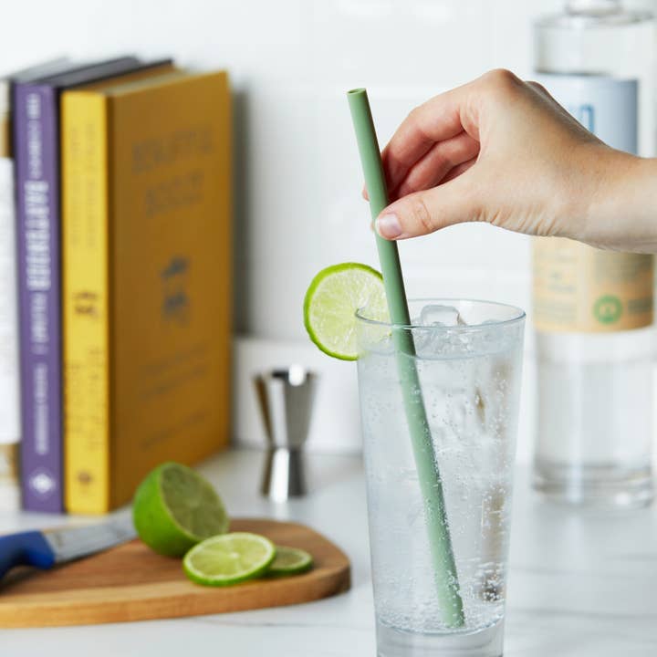 Multicolor Silicone Straws with Cleaning Brush in Asstd Colors Set of 6 for wholesale on Faire3