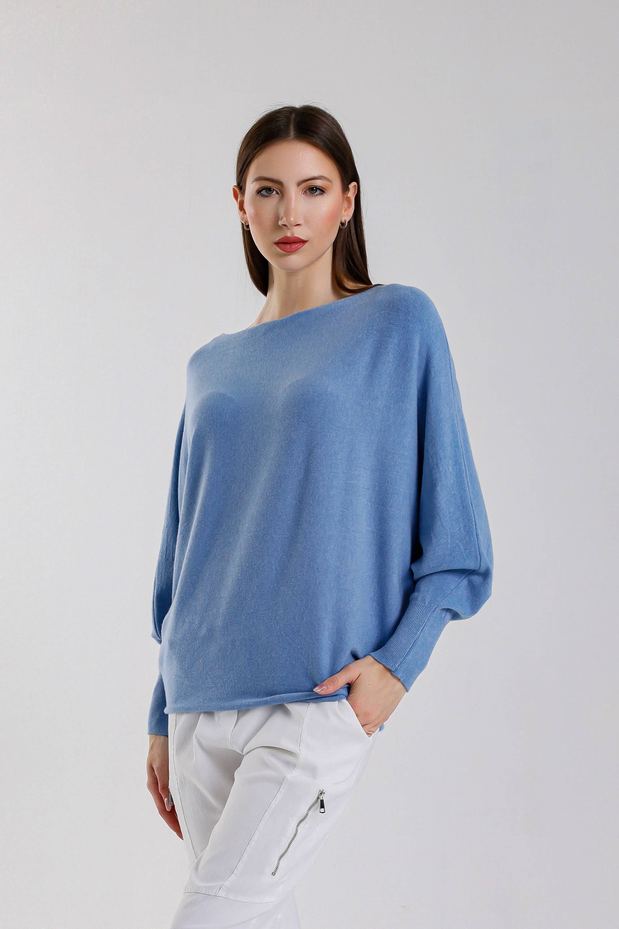TINA Stephens Italy/Tees By Tina – Engroshandel Pullover - Dame – Mylah seriøst blød batwing sweater (BLS413)42
