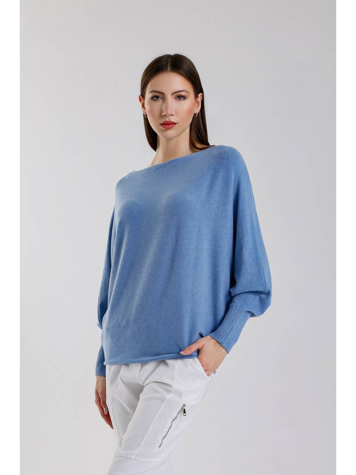 TINA Stephens Italy/Tees By Tina – Großhandel Strickpullover – Damen – Mylah Seriously Weicher Fledermaus-Pullover (BLS413)42