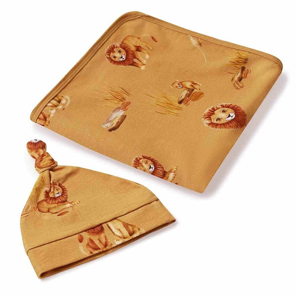 Snuggle Hunny - Wholesale Swaddle Set - Baby - Roar Baby Jersey Wrap & Beanie Set1