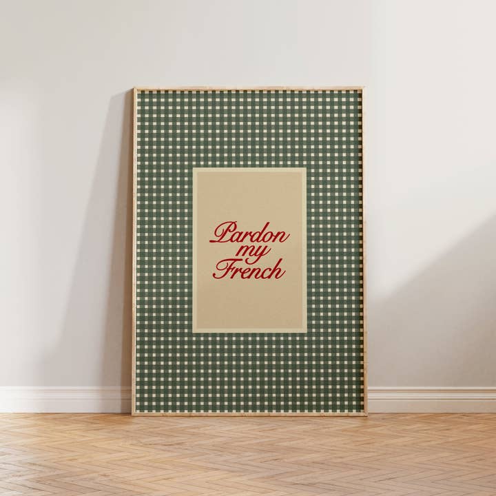 Lune Club - Wholesale Art Print - Pardon My French Checkered Print1