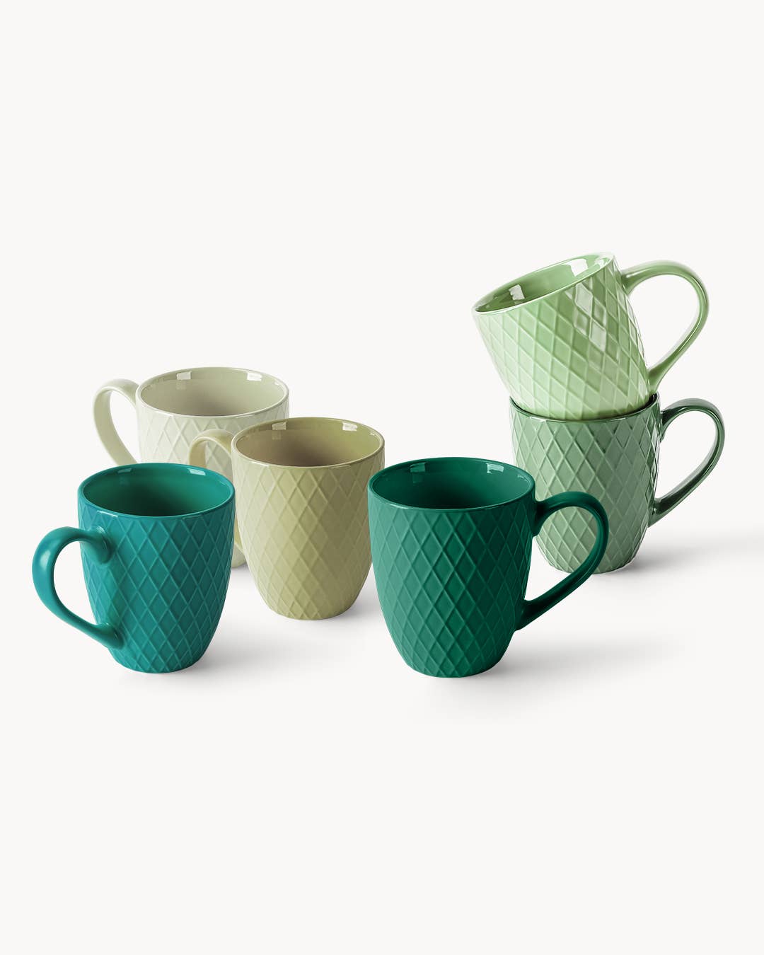 MIAMIO - Vente Tasse à café - Ensemble de 6 tasses à café Palmanova Collection (6 x 400 ml)