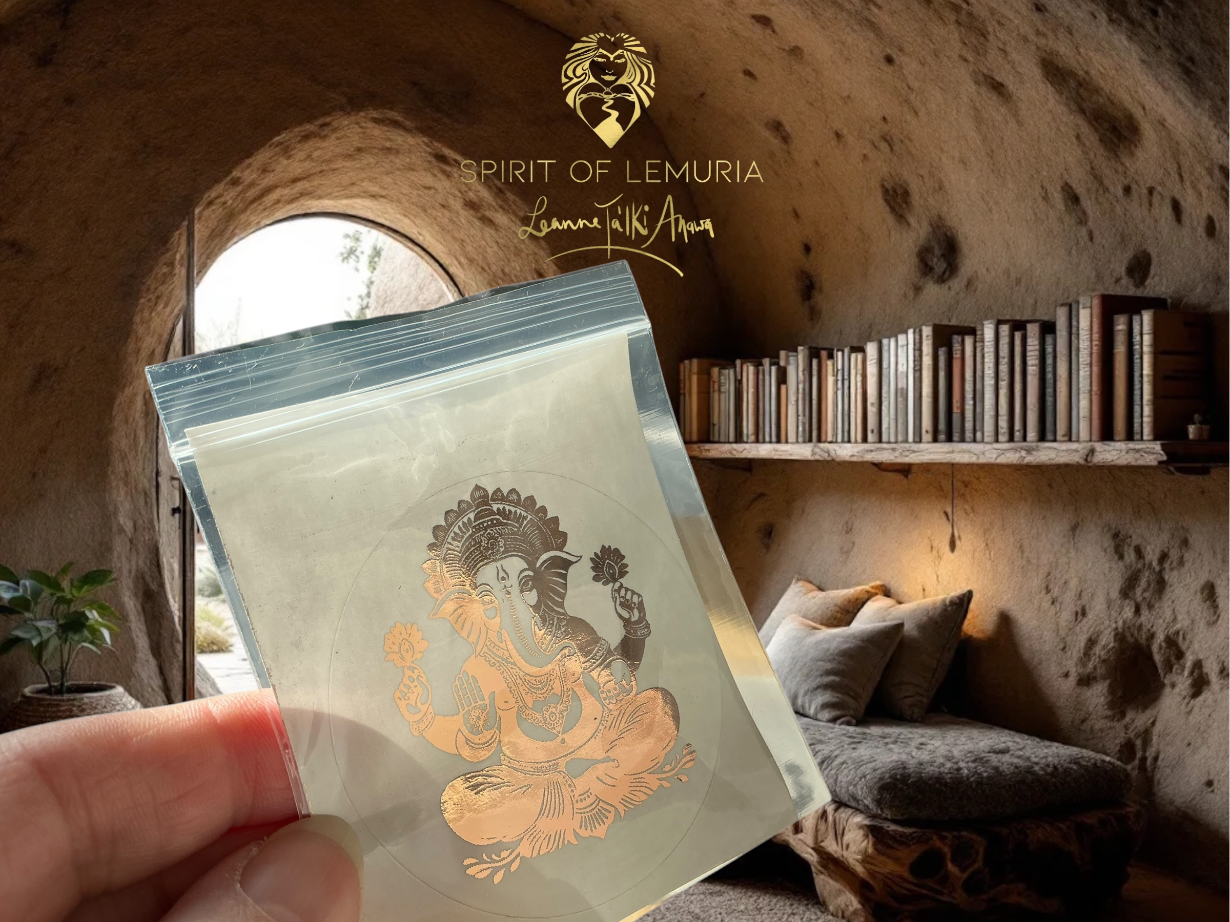 Spirit of Lemuria – Adesivo por atacado – Autocolante de Geometria Sagrada Ganesh 2 Foiled3