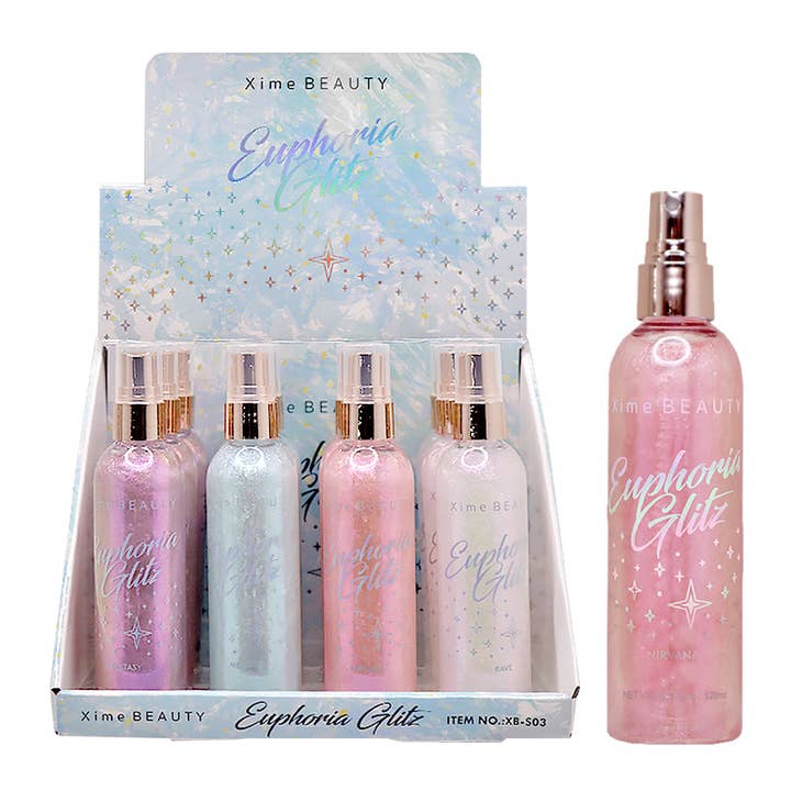 Xime XB-S03 Euphoria Glitz Body Simmer Spray - 12pc and other Purchase Wholesale body mist spray. Free Returns & Net 60 Terms on Faire trending on Faire.