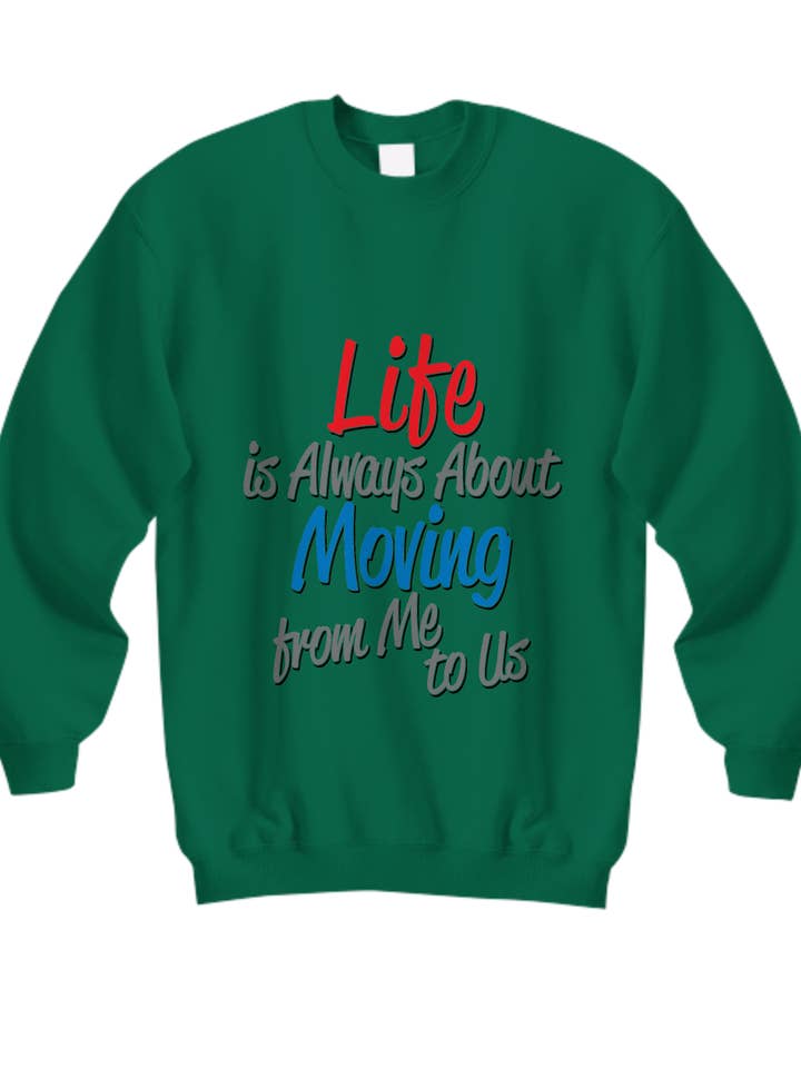 Sweatshirts unisexes à col rond Wisecrack Designs imprimés avec des mots de sagesse en différentes couleurs : blanc, noir, rouge, rose, violet, vert, bleu et gris. pour la vente par Wisecrack Designs