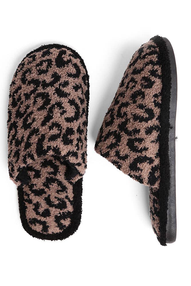 Hana - Wholesale Slippers - Women's - Leopard Print Fuzzy Microfiber Slipper14