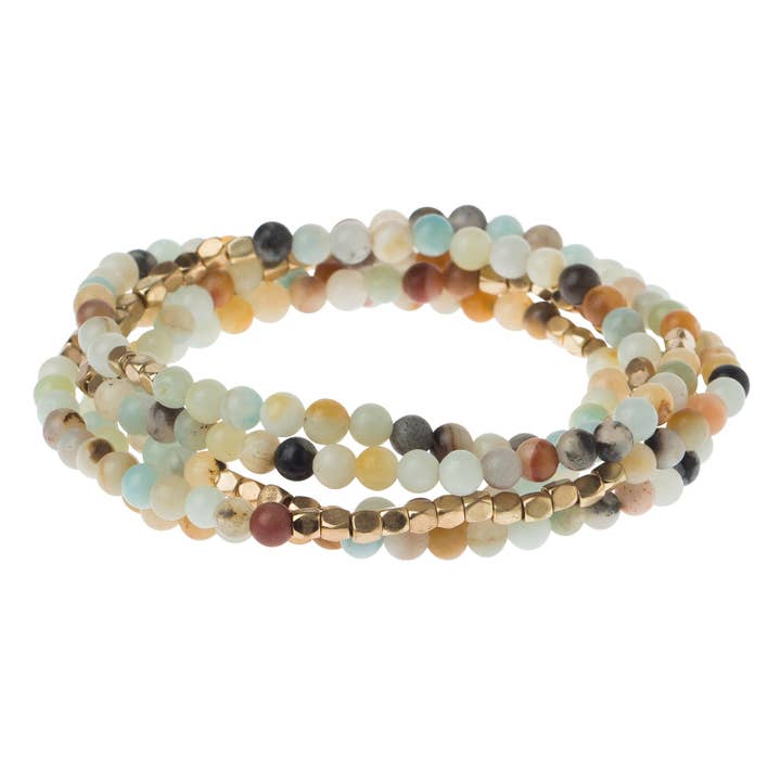 Scout Curated Wears - Wholesale Beaded Bracelet - Stone Wrap: Amazonite - Stone of Courage
