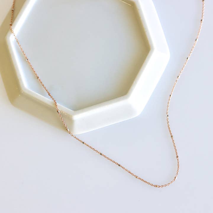 Nugget Chain Necklace Rose Gold for wholesale by Vi Ling Designs