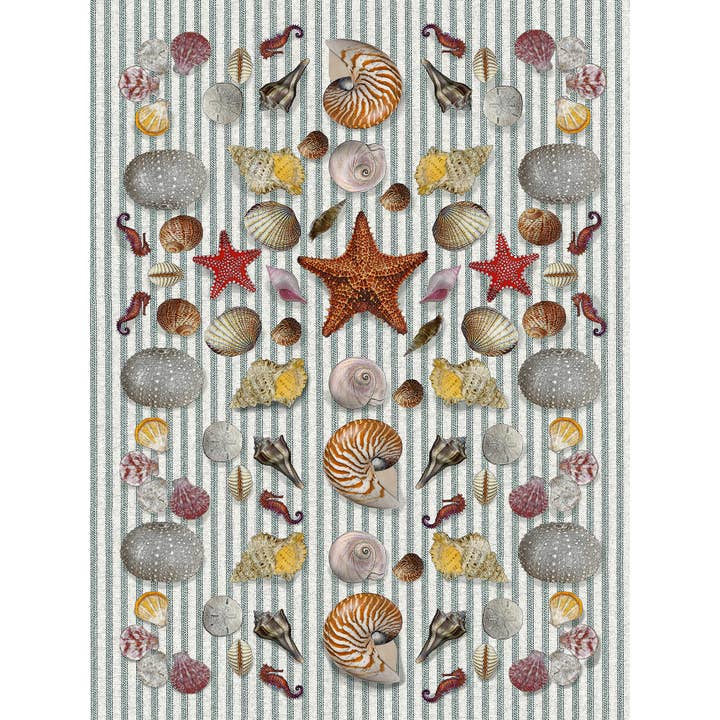 Alphie and Ollie - Wholesale Tea Towel - Sea shell kitchen towel