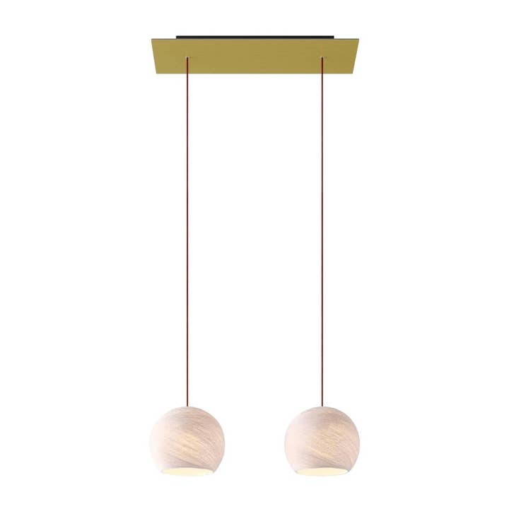 Suspension à 2 chutes avec XXL Rose-One rectangulaire 675 pour la vente par LIGHTINUP S.R.L.