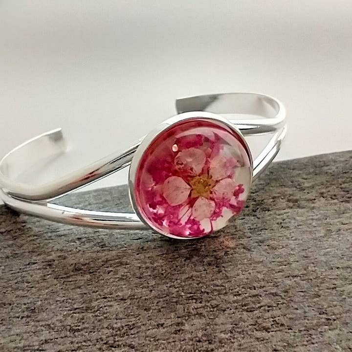 Piccadilly Pendants - Vente Bracelet manchette - Bracelet manchette fleur en argent1