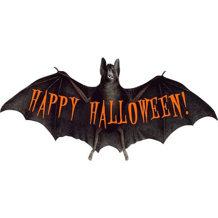 Impression d'art HW-218 Chauve-souris, Joyeux Halloween pour la vente par Found Image Press