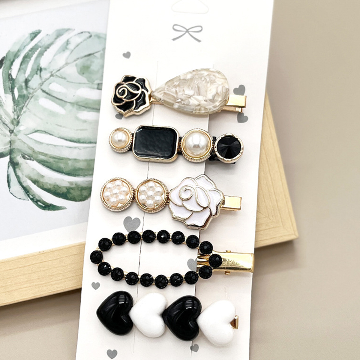 ACCITY - Wholesale Hair Clip - Women's - Rhinestone Pearl Hair Clip Set-Elegant Side Pin _CWASC0349614