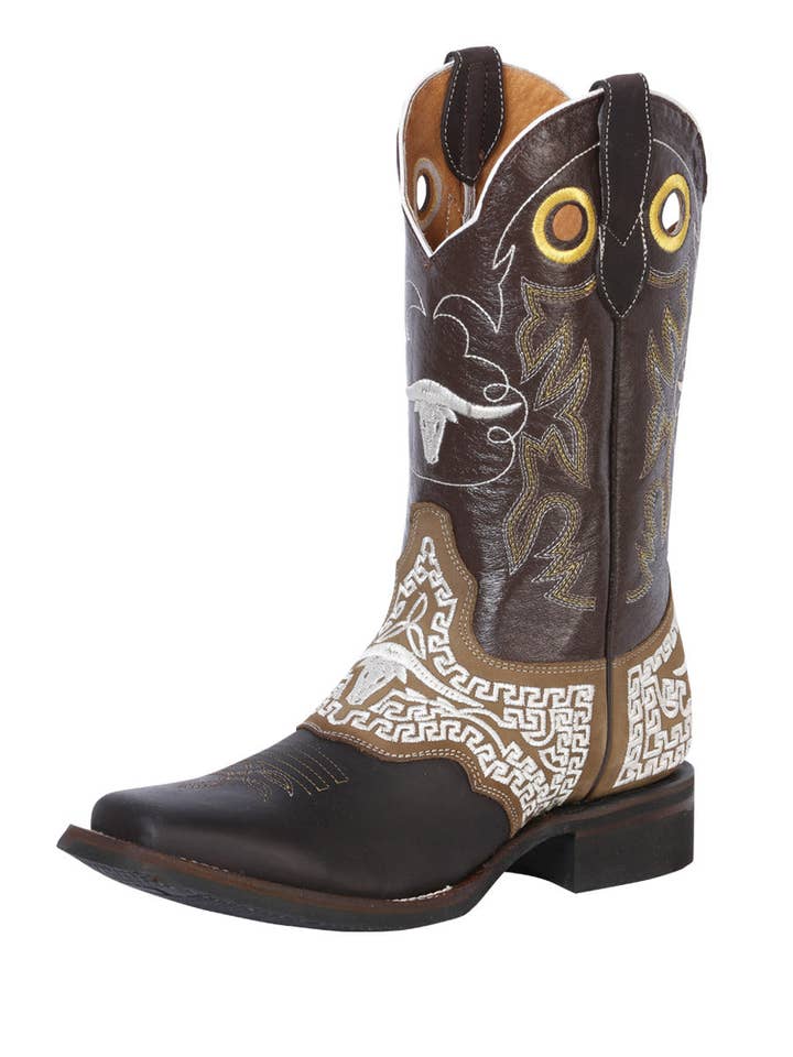 El General Rodeolaars - Crazy Donkerbruin met borduursel 33309 voor wholesale door El General Western Wear