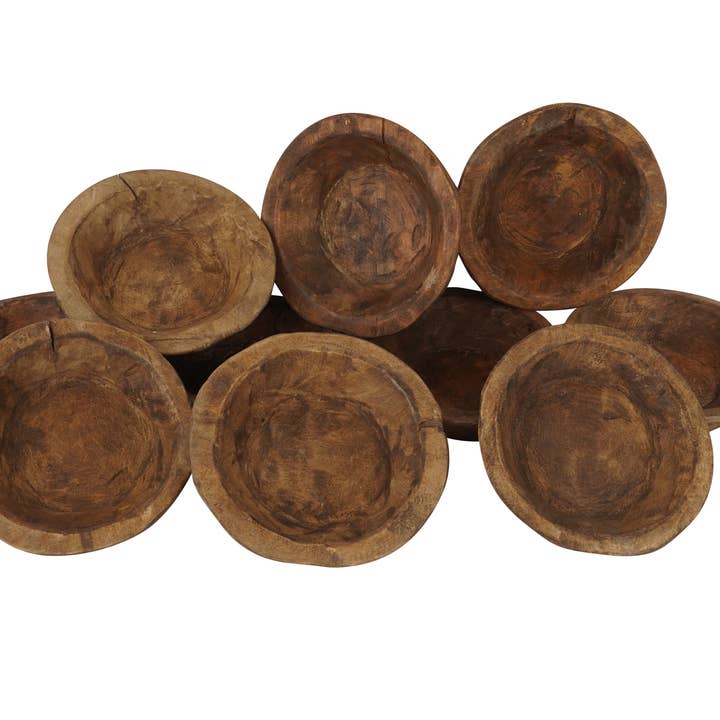 NFC-WH5-Round Dough Bowl-10-11 in-Not For Candles-Waxed-$9 for wholesale by My Amigos Imports