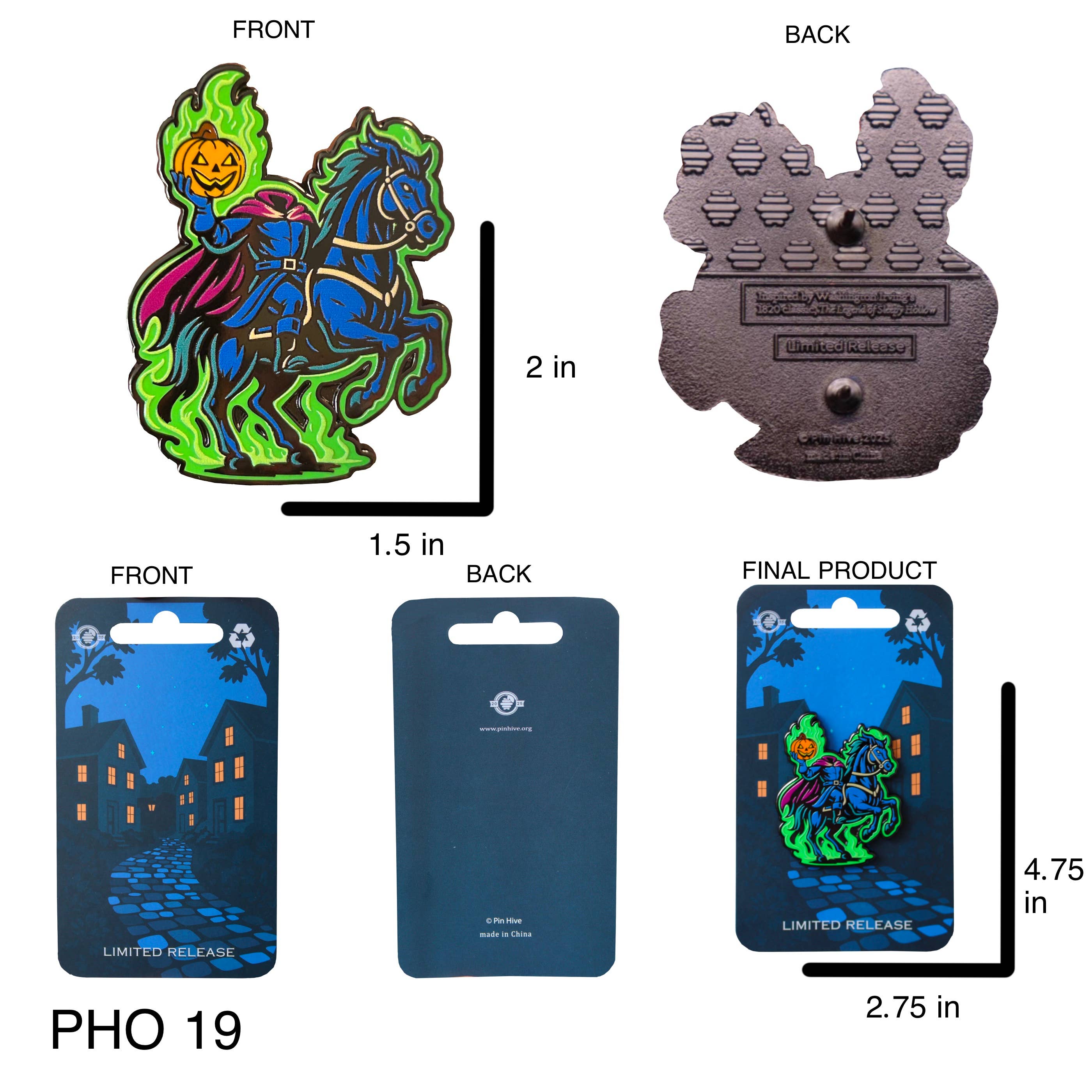 Pin Hive LLC - Wholesale Lapel Pin/Button - Headless Horseman Enamel Pin - Legend of Sleepy Hollow5