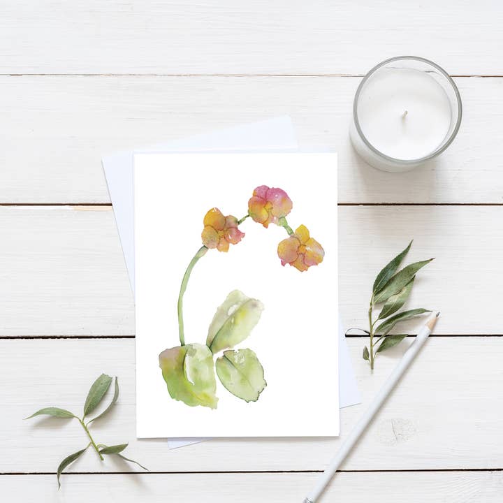 Abstract Orchid Card for wholesale by Bobbi Lee Wilson Art Cards