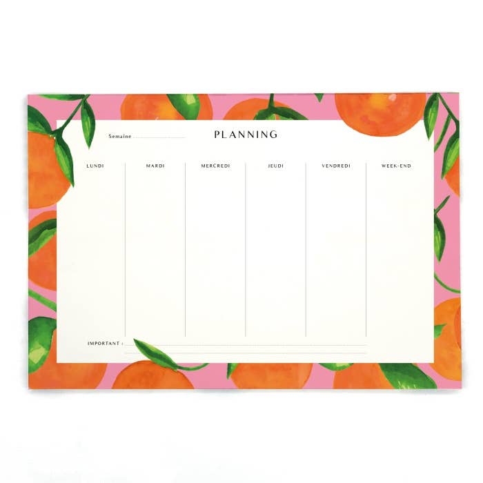 Quartier Libre Papier - Wholesale Notepad - Free Quarter Oranges Schedule1