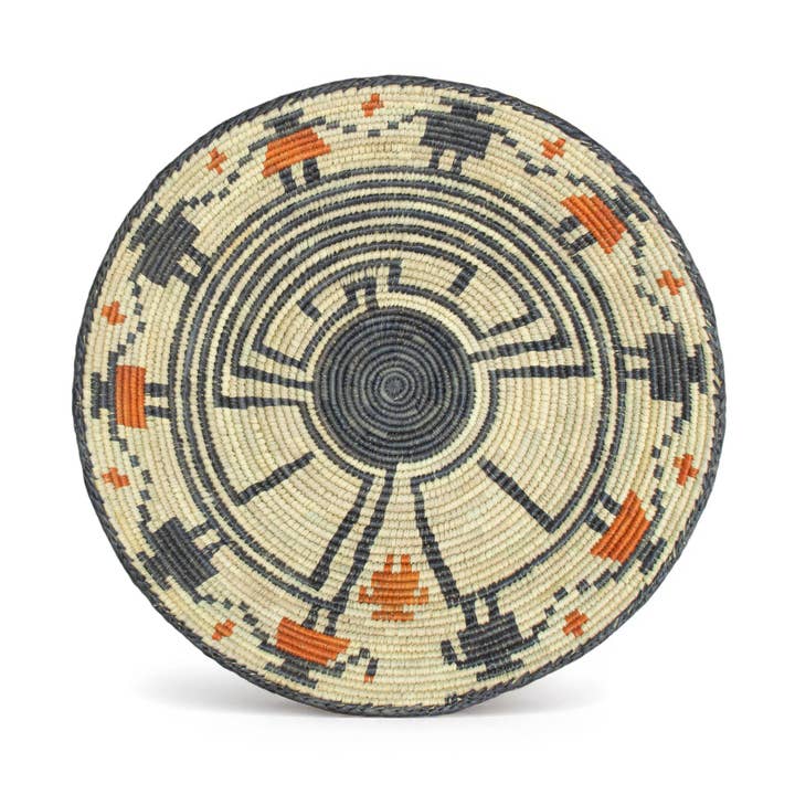 14" Handwoven Labyrinth Maze Bowl Basket for wholesale by ArtisanalEmporiumLLC