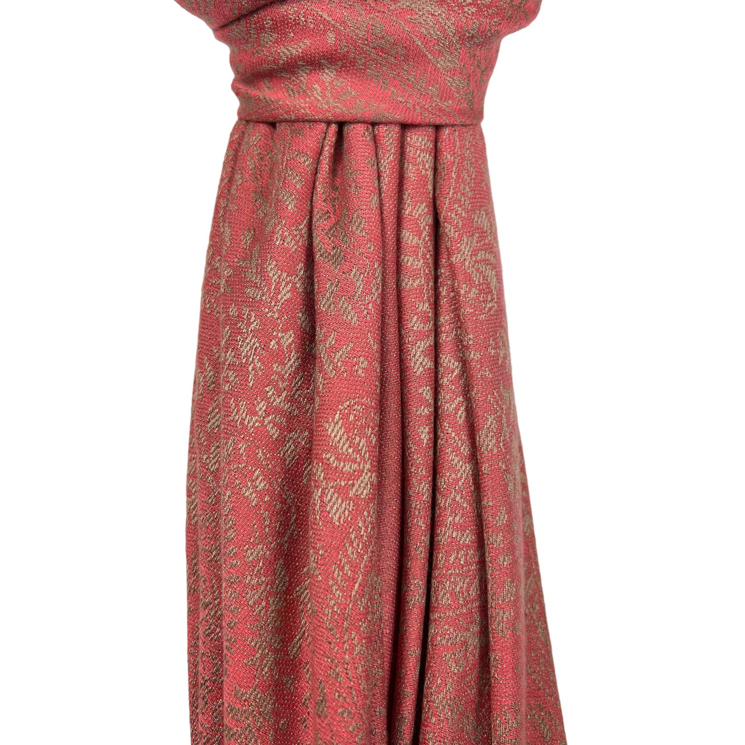 London Scarves - Wholesale Scarf - Women's - Plain pashmina with paisley print finished with fringes5