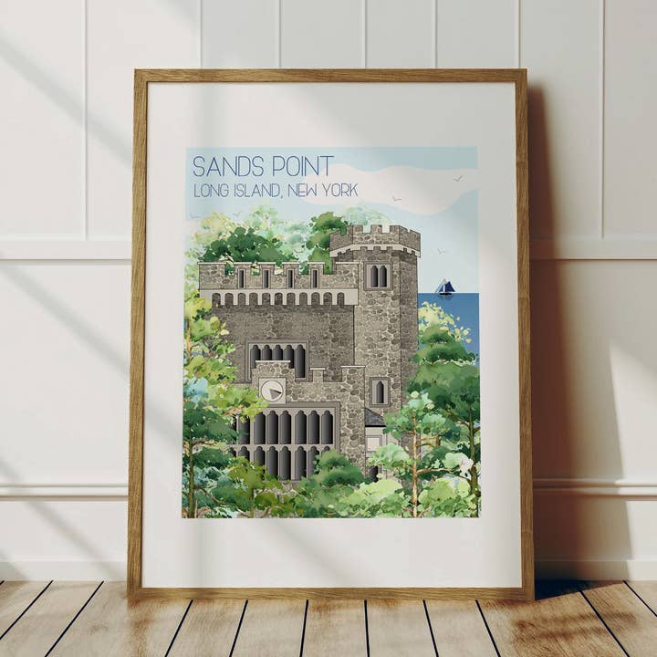 Long Island Travel Art Print - Sands Point for wholesale by Fox Burrow Designs