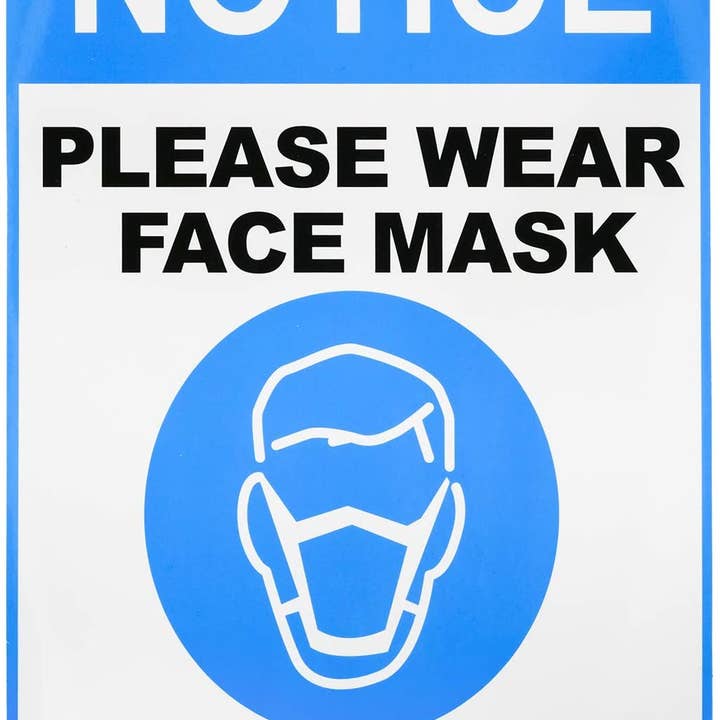 EcoQuality - Wholesale Sign - Face Mask Required Sticker Sign - Removable, Weather Proof