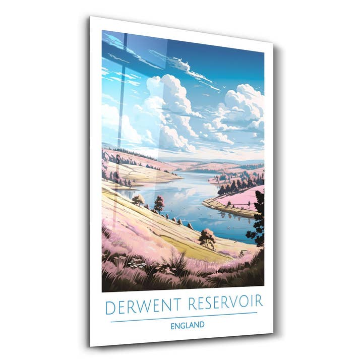 Derwent Reservoir England-Travel Posters | Glass Wall Art for wholesale by Artdesigna KG