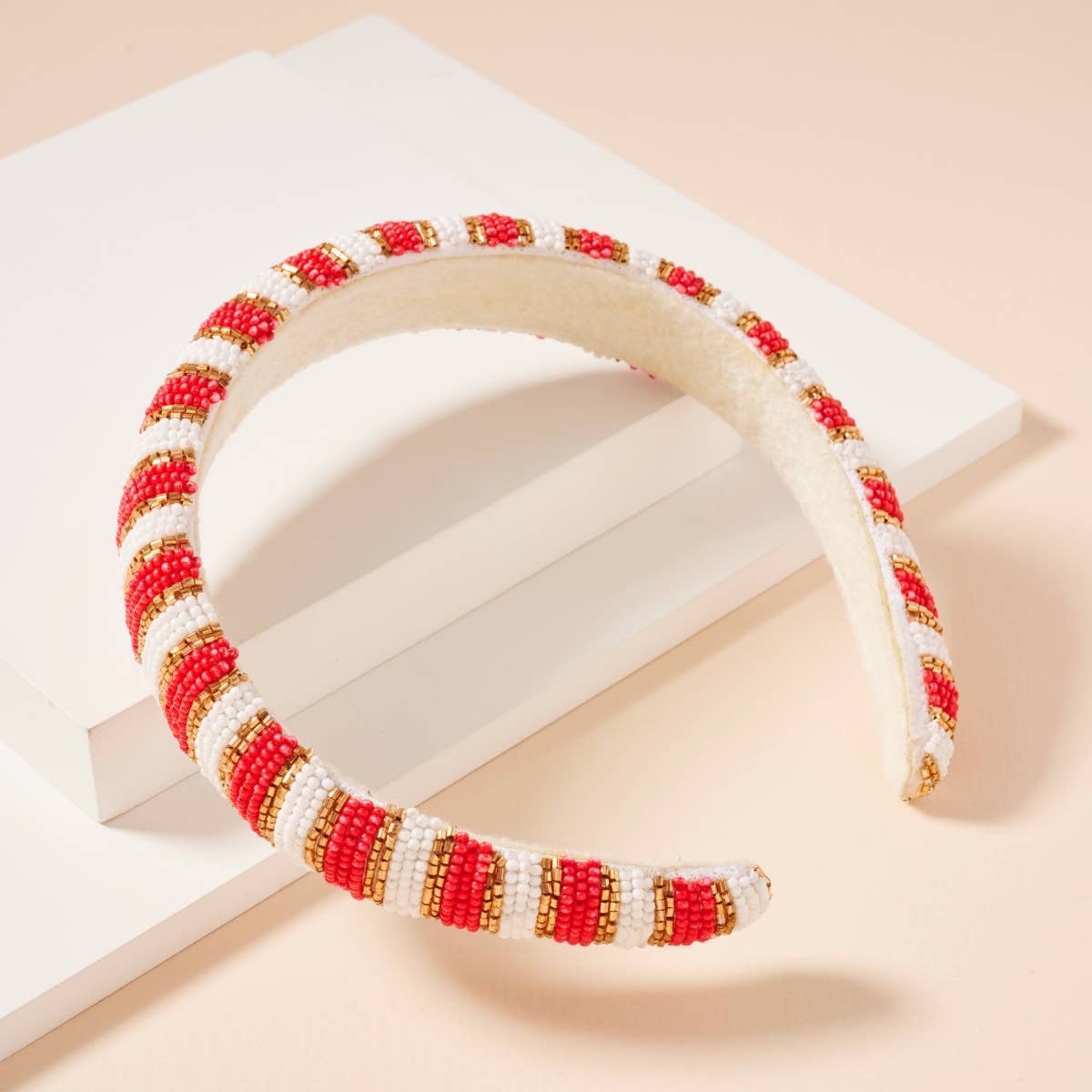 Frem - Wholesale Fashion Headband - Women's - Game Day Color Block Seed Bead Headband32