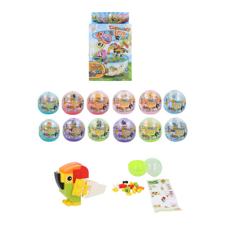 Animal Block Kit in Capsule (12-to-Collect) for wholesale by Kids Party Craft