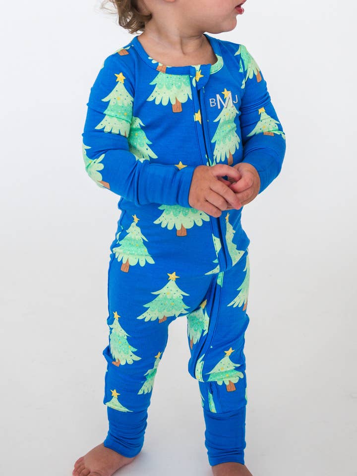 SoftSnooze™ Baby Bamboo Viscose Blue Twinkling Trees Convertible One Piece Footie Pajama
for wholesale on Faire3