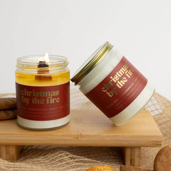 CHRISTMAS BY THE FIRE SOY CANDLE | Clean-Burning Holiday Candle for wholesale by Prairie Creek Candles