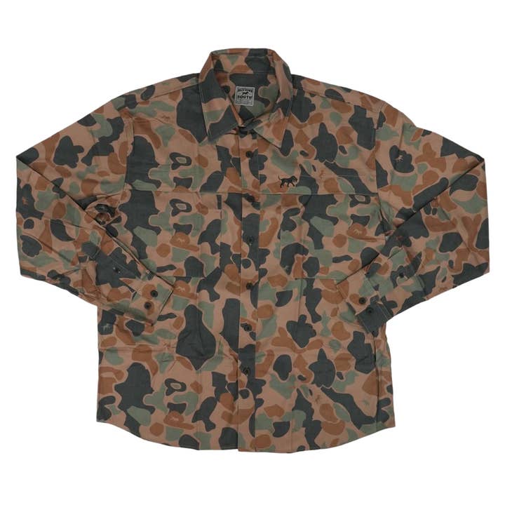 Back Down South Clothing - Wholesale Button Down Shirt - Men's - Bamboo Fishing Shirt - Duck Camo LS