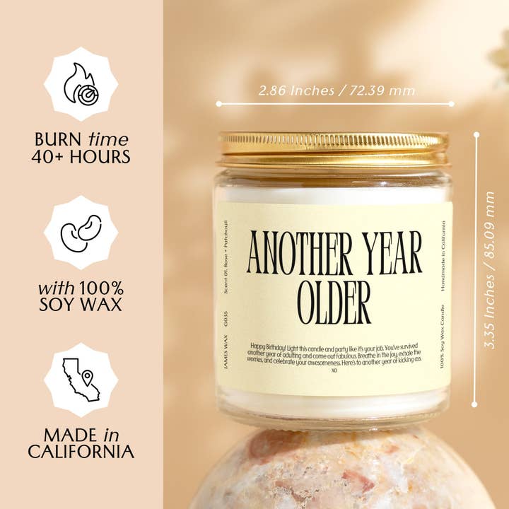 James Wax - Wholesale Jar/Filled Candle - Birthday Birthdays Another Year Older Candle Candle G0353